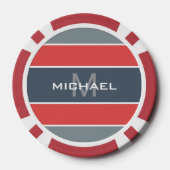 Stripes Pattern aangepaste monogram pokerchips (Achterkant)