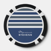 Stripes Pattern aangepaste monogram pokerchips (Achterkant)