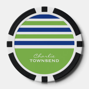 Stripes Pattern aangepaste monogram pokerchips