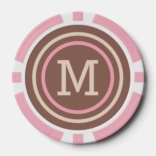 Stripes Pattern aangepaste monogram pokerchips (Voorkant)