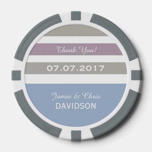 Stripes Pattern aangepaste monogram pokerchips (Voorkant)