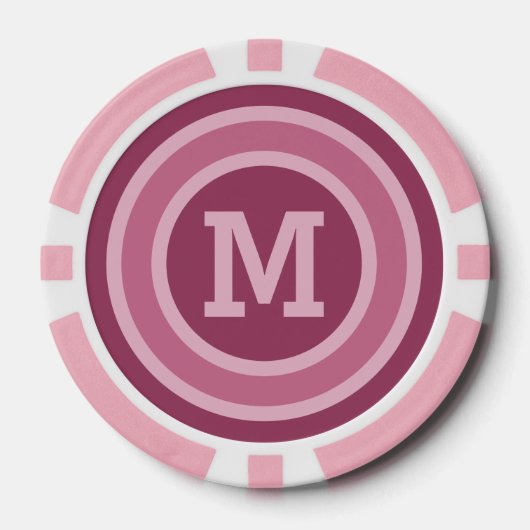 Stripes Pattern aangepaste monogram pokerchips (Voorkant)