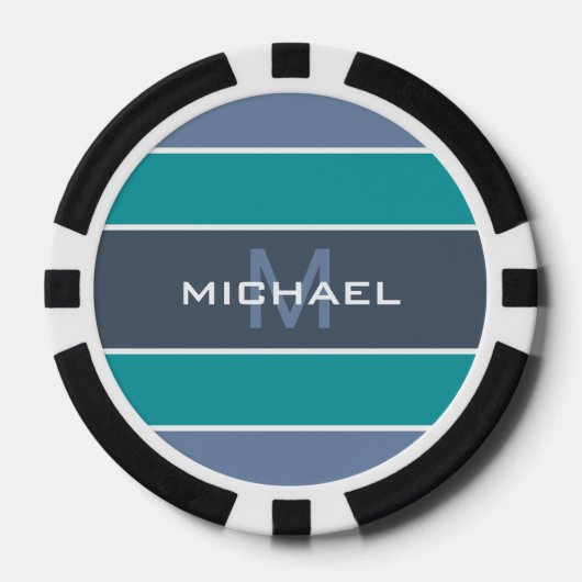 Stripes Pattern aangepaste monogram pokerchips (Voorkant)