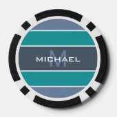 Stripes Pattern aangepaste monogram pokerchips (Achterkant)