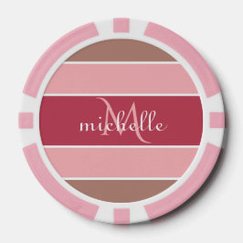 Stripes Pattern aangepaste monogram pokerchips