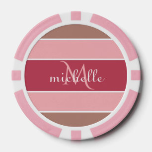 Stripes Pattern aangepaste monogram pokerchips