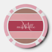 Stripes Pattern aangepaste monogram pokerchips (Achterkant)