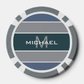 Stripes Pattern aangepaste monogram pokerchips (Achterkant)