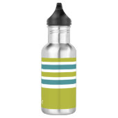 Stripes Pattern aangepaste monogram waterflessen Waterfles (Rechts)