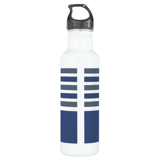 Stripes Pattern aangepaste monogram waterflessen Waterfles (Achterkant)