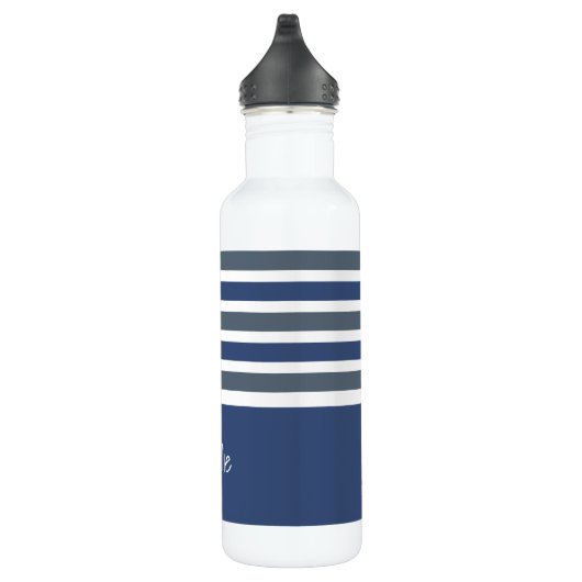Stripes Pattern aangepaste monogram waterflessen Waterfles (Rechts)