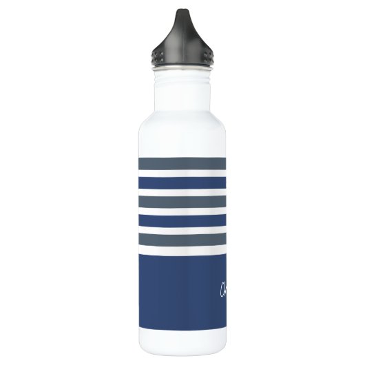 Stripes Pattern aangepaste monogram waterflessen Waterfles (Links)