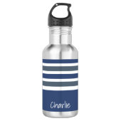 Stripes Pattern aangepaste monogram waterflessen Waterfles (Voorkant)