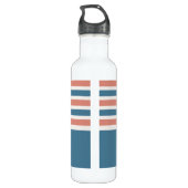 Stripes Pattern aangepaste monogram waterflessen Waterfles (Achterkant)