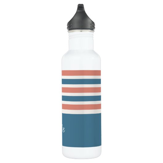 Stripes Pattern aangepaste monogram waterflessen Waterfles (Rechts)