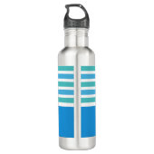 Stripes Pattern aangepaste monogram waterflessen Waterfles (Achterkant)