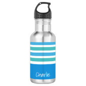 Stripes Pattern aangepaste monogram waterflessen Waterfles (Voorkant)