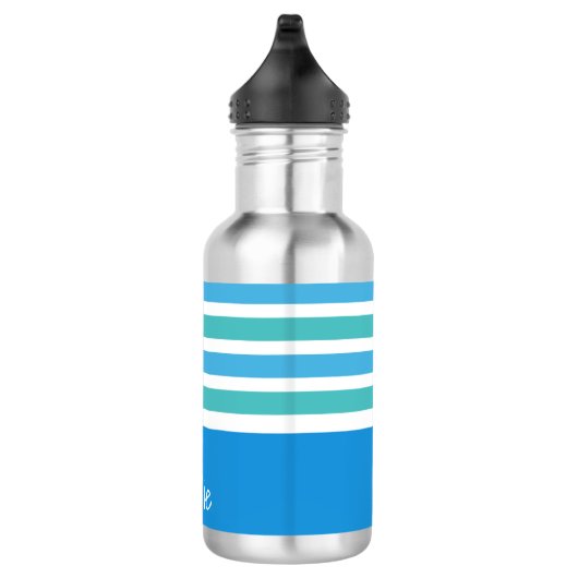 Stripes Pattern aangepaste monogram waterflessen Waterfles (Rechts)