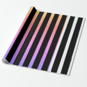 Stripes Pattern Black White Paarse Multicolor Cadeaupapier (Uitgerold)