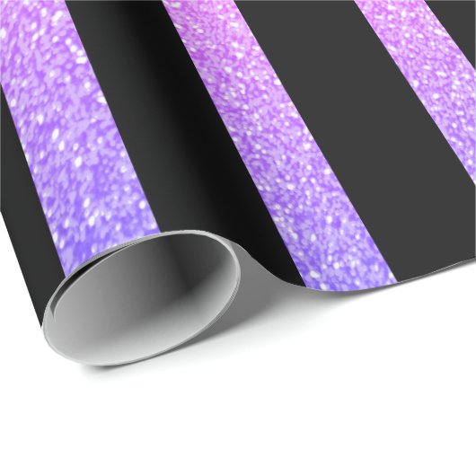 Stripes Pattern Black White Paarse Multicolor Cadeaupapier (Rol Hoek)
