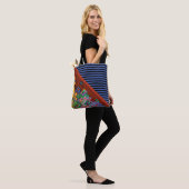 Stripes Pattern breed oranje + abstracte kunst Tote Bag (Op model)
