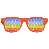 Stripes Pattern - chakra-regenboogkleuren Retro Zonnebril (Voorkant)