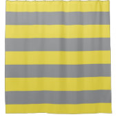 Stripes Pattern Grey and Yellow Douchegordijn (Voorkant)