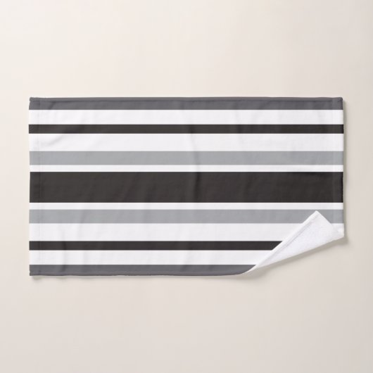 Stripes Pattern Grey White Black Bad Handdoek (Handdoek)