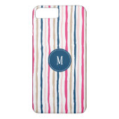 Stripes Pattern Monogram Case-Mate iPhone Case (Achterkant)