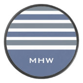 Stripes Pattern monogram hockey puck (Voorkant)