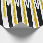 Stripes Pattern Multicolor Gold Glitter Artsy 2022 Cadeaupapier (Hoek)