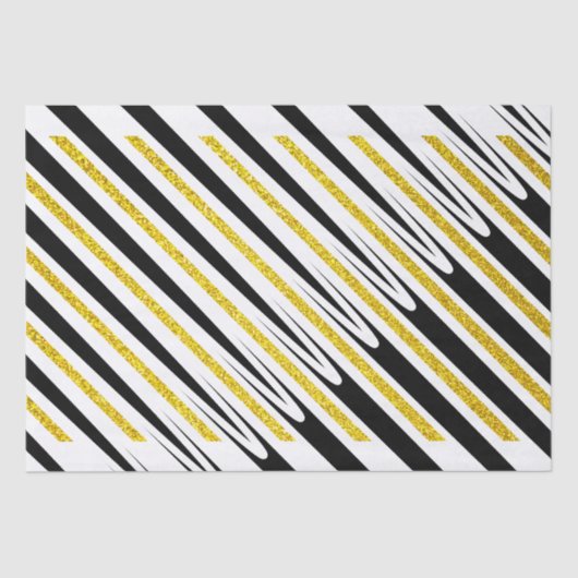 Stripes Pattern Multicolor Gold Glitter Artsy 2022 Tissuepapier (Voorkant)