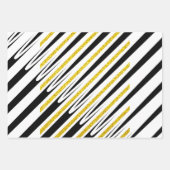 Stripes Pattern Multicolor Gold Glitter Artsy Cool Inpakpapier Vel (Voorkant)