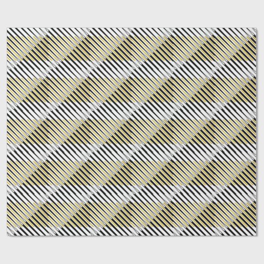 Stripes Pattern Multicolor Gold Glittery Stijlvol Cadeaupapier (Vlak)