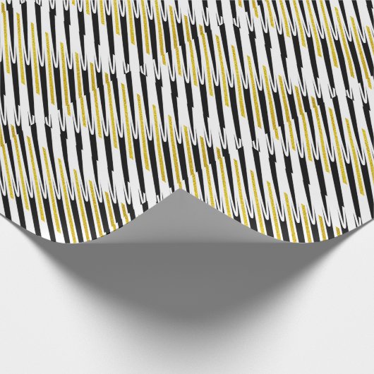 Stripes Pattern Multicolor Gold Glittery Stijlvol Cadeaupapier (Hoek)