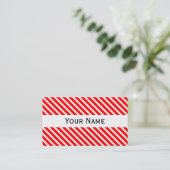 Stripes Pattern smal wit + je rug. en tekst Visitekaartje (Staand voorkant)