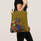 Stripes Pattern smalle zwart + abstracte kunst Tote Bag (Dichtbij)