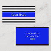 Stripes Pattern smalle zwart + uw rug. en tekst Visitekaartje (Voorkant / Achterkant)