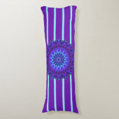 Stripes Pattern wride paars & Mandala + backg. Lichaamskussen (Voorkant Verticaal)