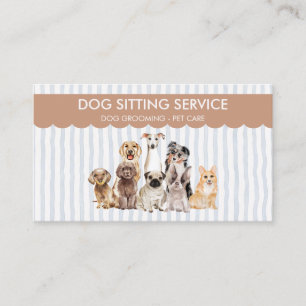 Stripes Pet Sitter Watercolor Honden Visitekaartje