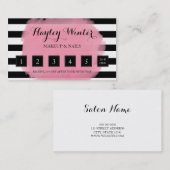Stripes Pink Black White Makeup Artist Loyalty (Voorkant / Achterkant)