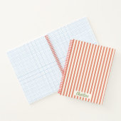 Stripes Pink Red Retro Calligraphy Notitieboek (Binnen)
