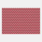 Stripes Polka Dot Zig Zag Pattern Red White Inpakpapier Vel (Voorkant 3)