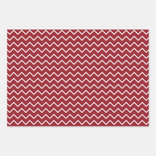 Stripes Polka Dot Zig Zag Pattern Red White Inpakpapier Vel (Voorkant 3)