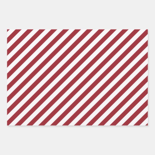 Stripes Polka Dot Zig Zag Pattern Red White Inpakpapier Vel (Voorkant 2)