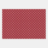 Stripes Polka Dot Zig Zag Pattern Red White Inpakpapier Vel (Voorkant)