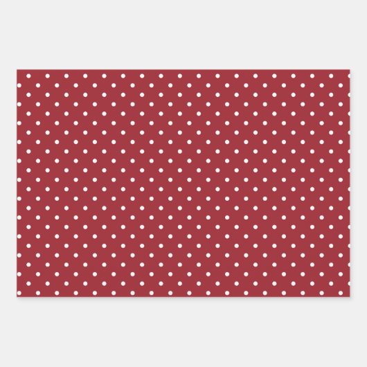 Stripes Polka Dot Zig Zag Pattern Red White Inpakpapier Vel (Voorkant)