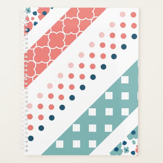Stripes Polkadots Floral Planner (Voorkant)