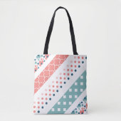 Stripes Polkadots Floral Tote Bag (Voorkant)