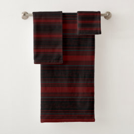 Stripes Red Black Bathroom-handdoekset Bad Handdoek